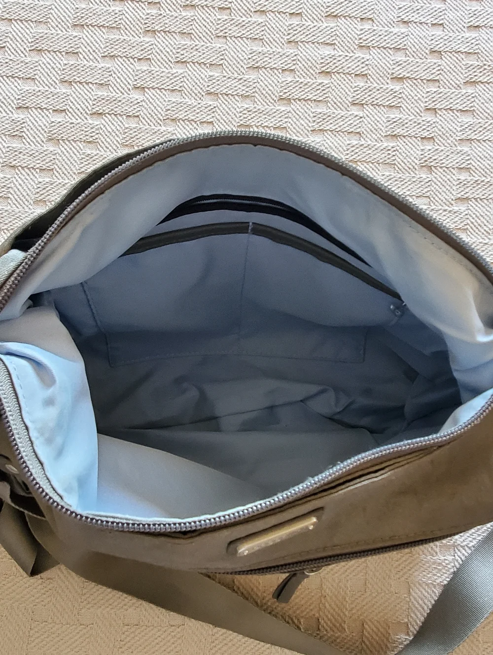 Baggallini Anywhere Large Hobo Tote Bag - Charcoal/Taupe